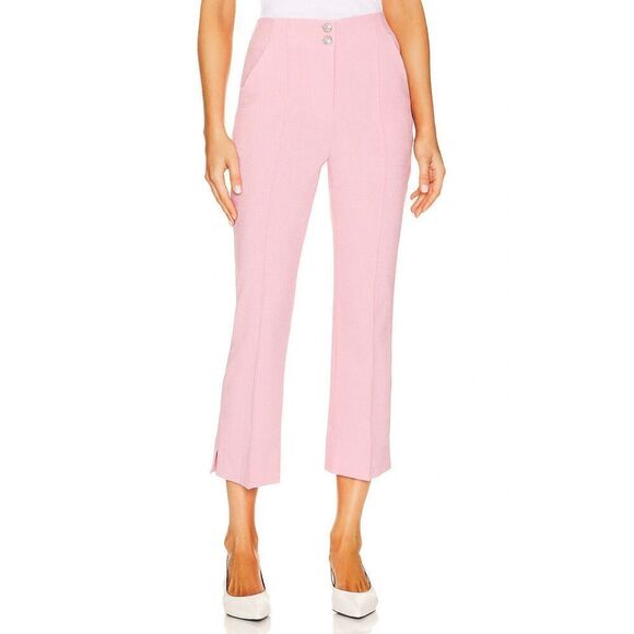 New Veronica Beard Kean Pleated Kick Flare Cropped Pant Peony Womens Size 14 - Picture 1 of 6